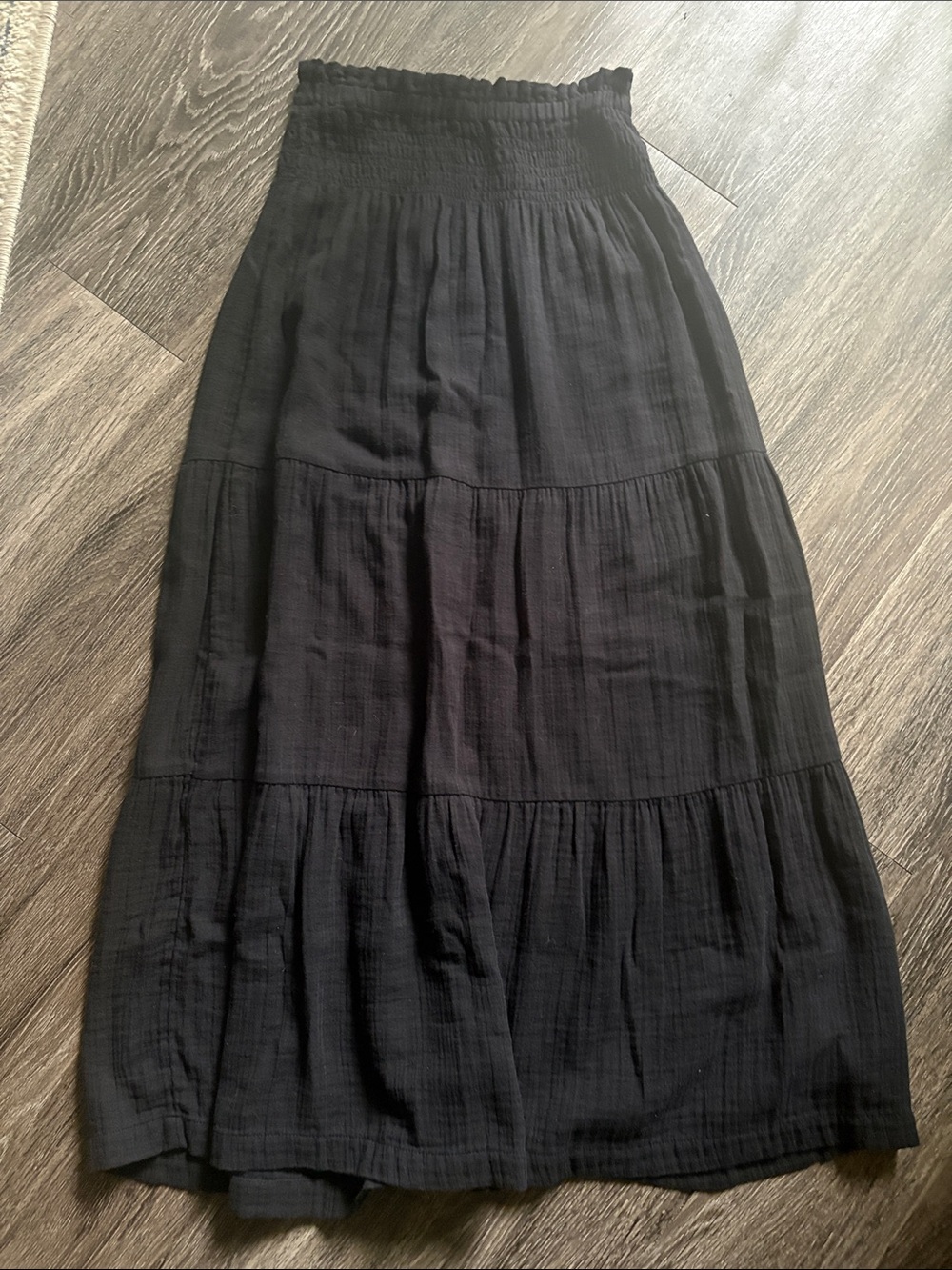 GAP Black Tiered Cotton Maxi Skirt